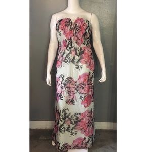 Pink and white floral dress